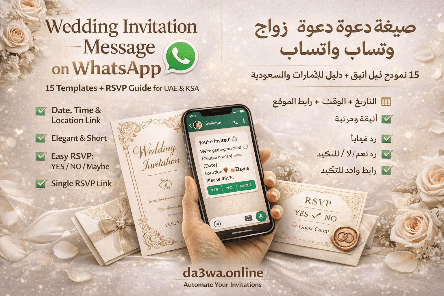 Wedding Invitation Message on WhatsApp: 15 Elegant Templates + RSVP Guide (UAE & KSA)